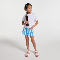 Girl striped twill shorts