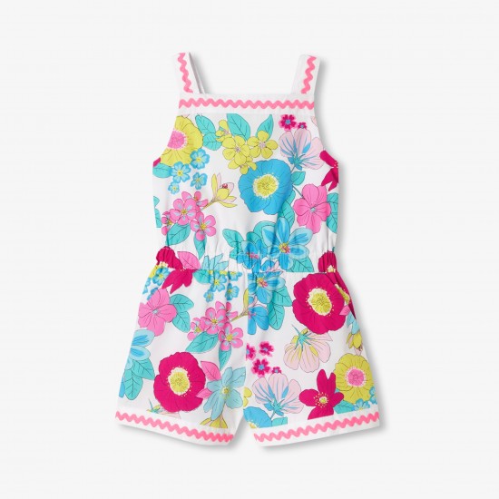 Girl floral poplin jumpsuit 