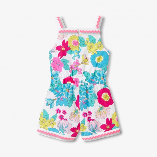 Girl floral poplin jumpsuit 