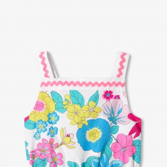 Girl floral poplin jumpsuit 