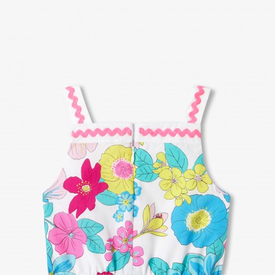 Girl floral poplin jumpsuit 