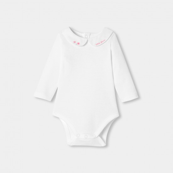Baby girl long-sleeved cotton bodysuit