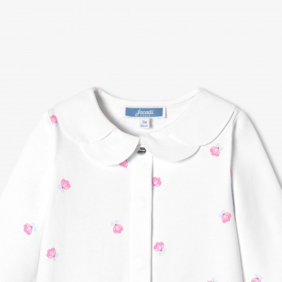 Baby girl Interlock cotton floral print pajamas