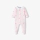 Baby girl fleece pajamas with cat and heart motifs