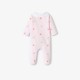 Baby girl fleece pajamas with cat and heart motifs