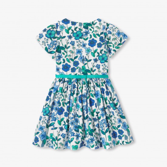 Girl floral print poplin dress