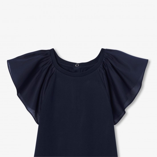 Girl ruffled sleeve T-shirt