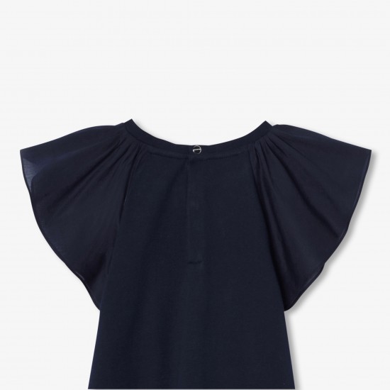 Girl ruffled sleeve T-shirt