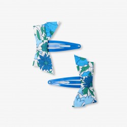 Baby girl Liberty fabric bow hair clip duo
