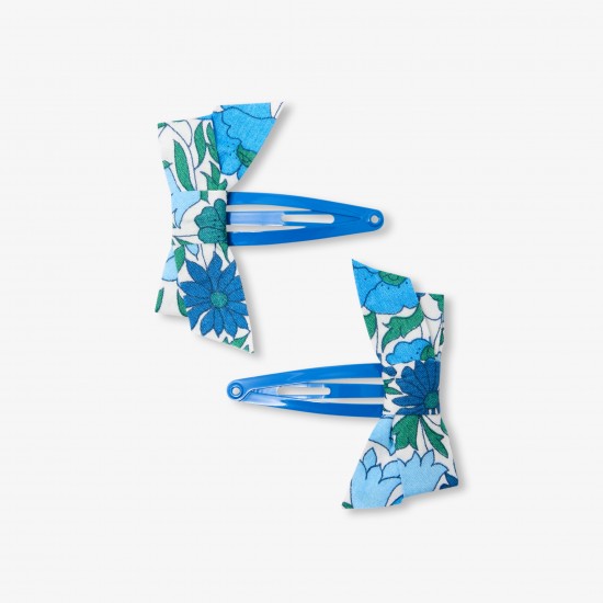 Baby girl Liberty fabric bow hair clip duo