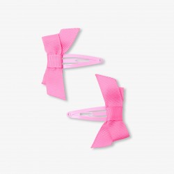 Baby girl grosgrain bow hair clip set