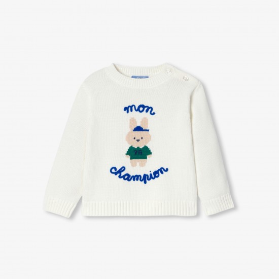 Baby boy intarsia bunny cotton jumper