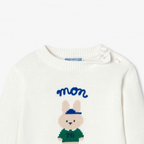 Baby boy intarsia bunny cotton jumper