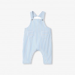 Baby boy striped poplin overalls