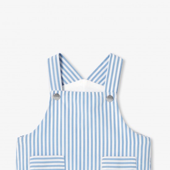 Baby boy striped poplin overalls