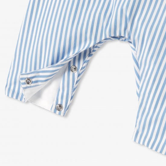 Baby boy striped poplin overalls