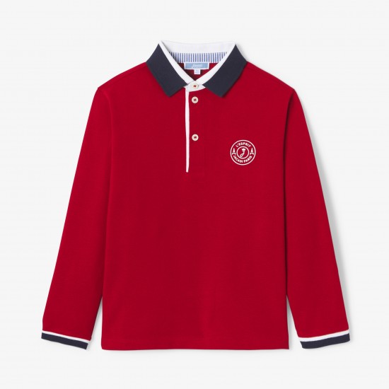 Boy cotton piqué rugby shirt