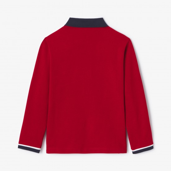 Boy cotton piqué rugby shirt