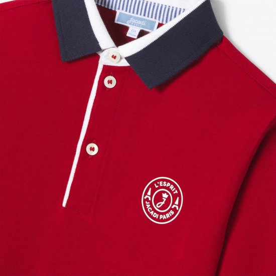 Boy cotton piqué rugby shirt