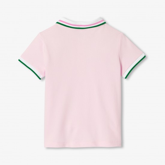 Girl short-sleeved cotton piqué polo shirt