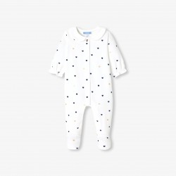 Baby girl velvet pajamas with Peter Pan collar