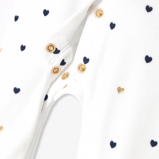 Baby girl velvet pajamas with Peter Pan collar