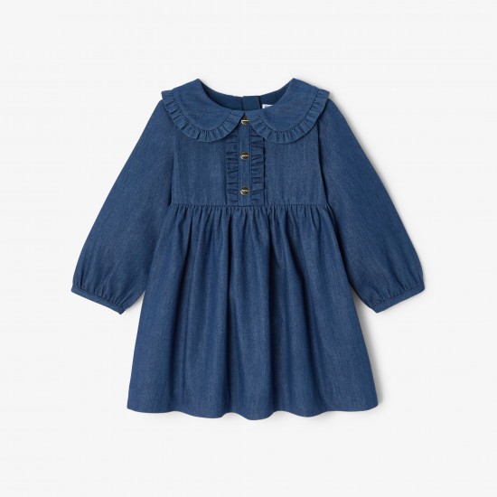 Baby girl dress in lightweight denim