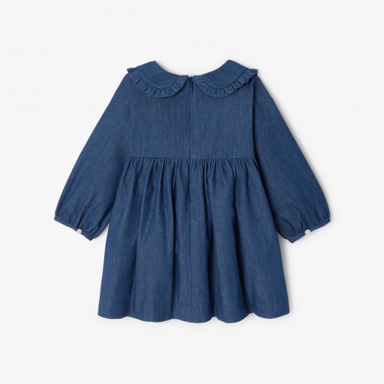 Baby girl dress in lightweight denim