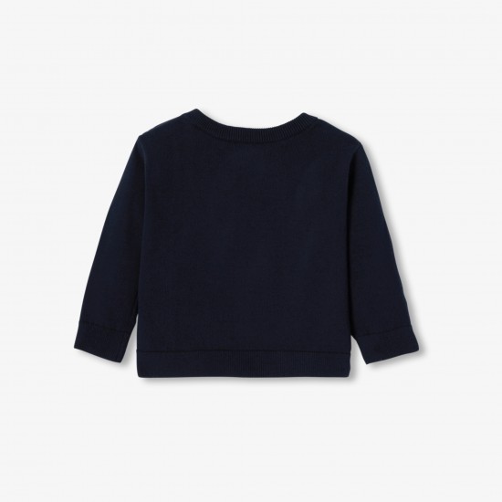 Baby cotton intarsia animal jumper