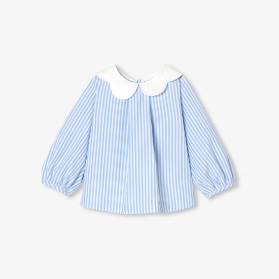 Baby girl striped poplin blouse