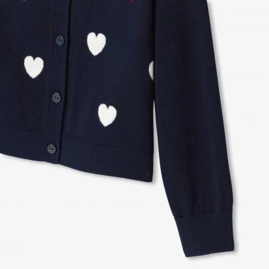Girl heart jacquard cardigan