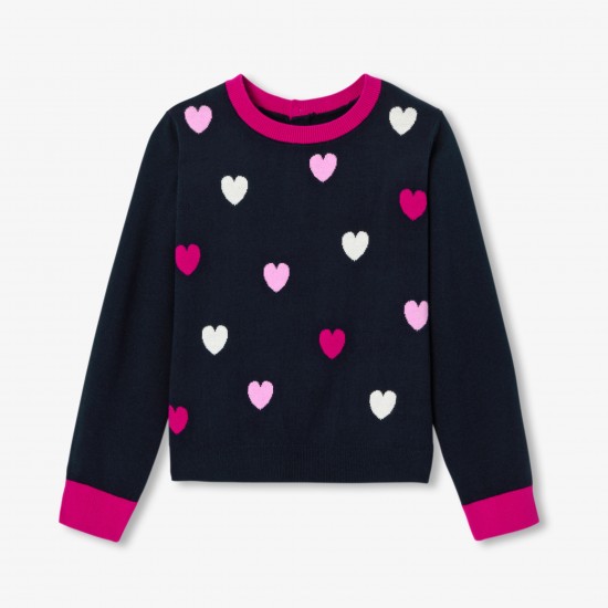 Girl heart jacquard jumper