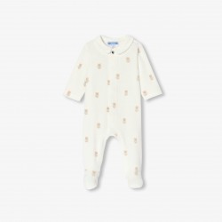 Baby velvet pajamas with bear motif