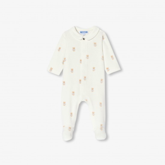 Baby velvet pajamas with bear motif