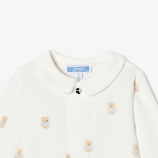 Baby velvet pajamas with bear motif