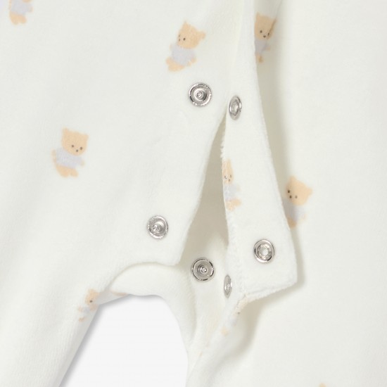 Baby velvet pajamas with bear motif