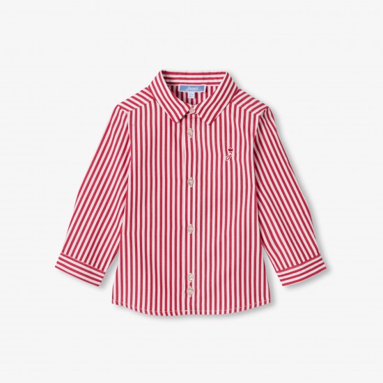 Baby boy striped poplin shirt