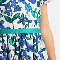 Girl floral print poplin dress