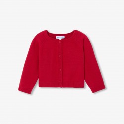 Baby girl cotton and wool cardigan