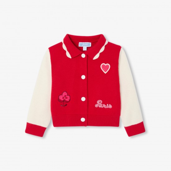 Baby girl knit Varsity jacket