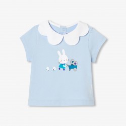 Baby girl scalloped collar T-shirt