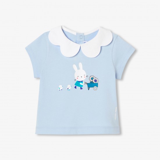 Baby girl scalloped collar T-shirt