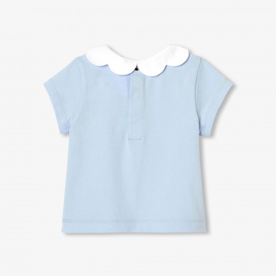 Baby girl scalloped collar T-shirt