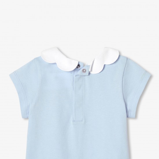 Baby girl scalloped collar T-shirt