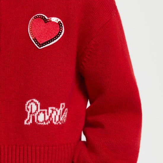 Girl wool blend Varsity cardigan