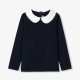 Girl long-sleeved t-shirt with collar