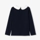 Girl long-sleeved t-shirt with collar
