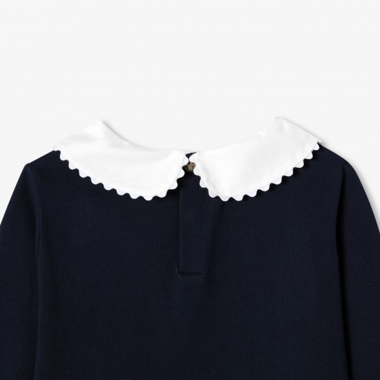 Girl long-sleeved t-shirt with collar