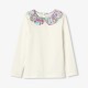 Girl T-shirt with Liberty fabric collar
