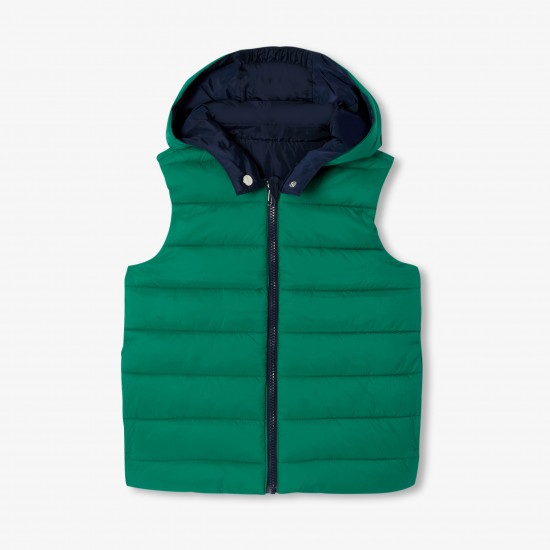 Boy reversible sleeveless paded jacket